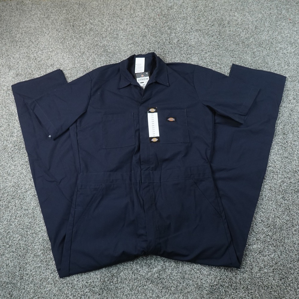 NEW Dickies Coveralls Mens M Blue Short Sleeve Overalls Work Uniform Jumpsuit